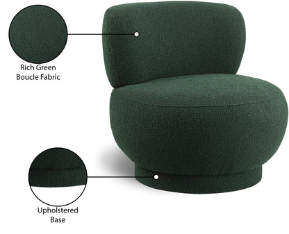 Infinity Green Boucle Fabric Accent Chair Green