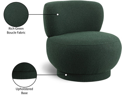 Lavina Green Boucle Fabric Accent Chair