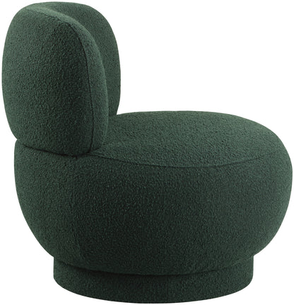 Infinity Green Boucle Fabric Accent Chair Green