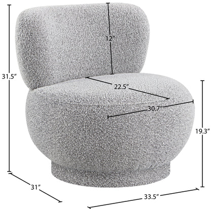 Infinity Grey Boucle Fabric Accent Chair Grey