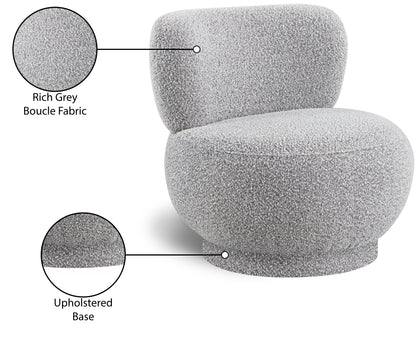 Infinity Grey Boucle Fabric Accent Chair Grey