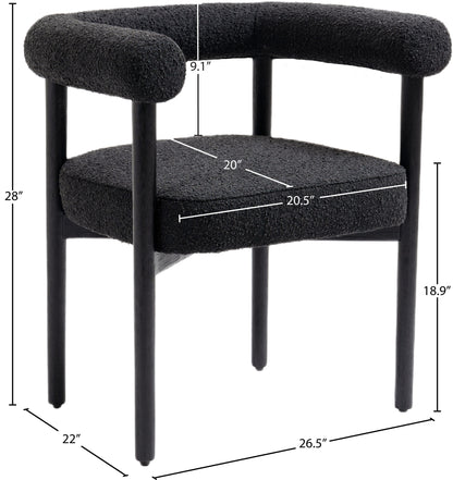 Barlow Black Boucle Fabric Dining Chair