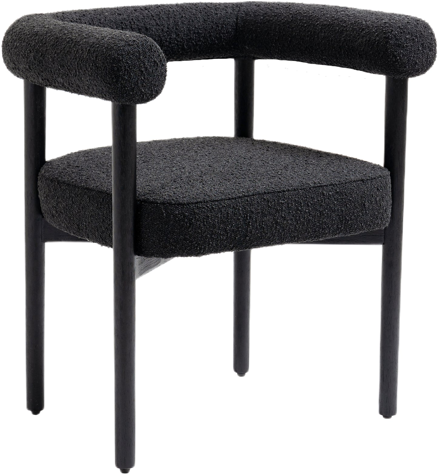 barlow black boucle fabric dining chair