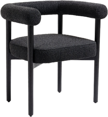 Barlow Black Boucle Fabric Dining Chair