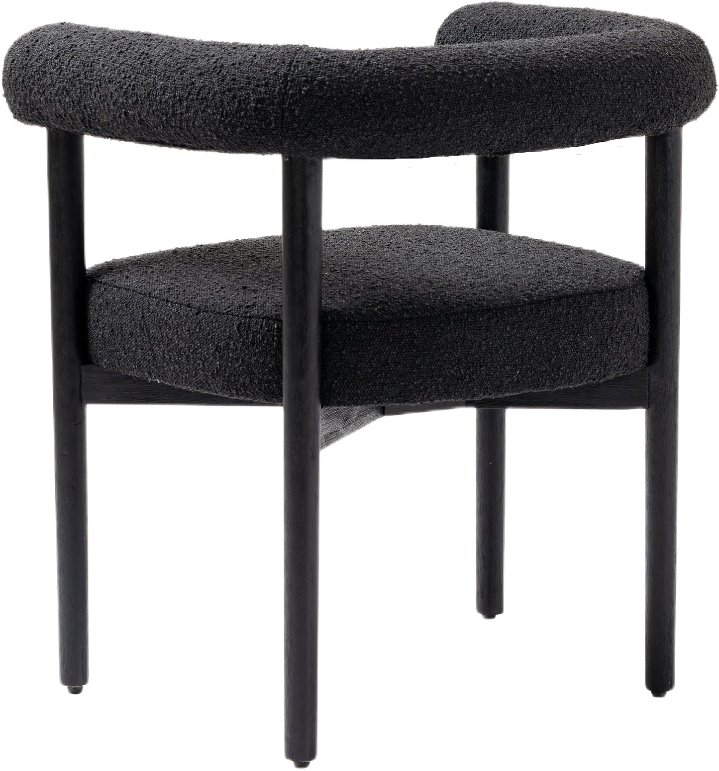 barlow black boucle fabric dining chair