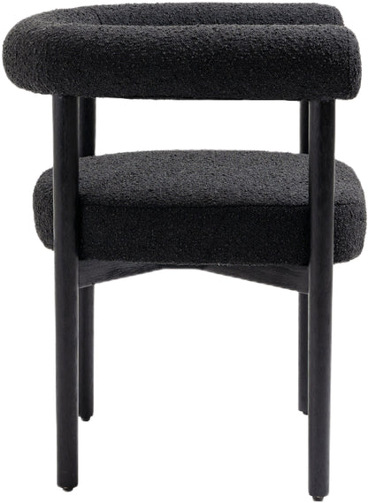 Cozy Black Boucle Fabric Dining Chair C