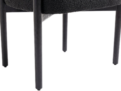 Cozy Black Boucle Fabric Dining Chair C