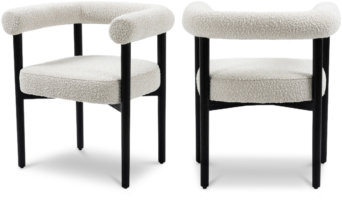 barlow cream boucle fabric dining chair