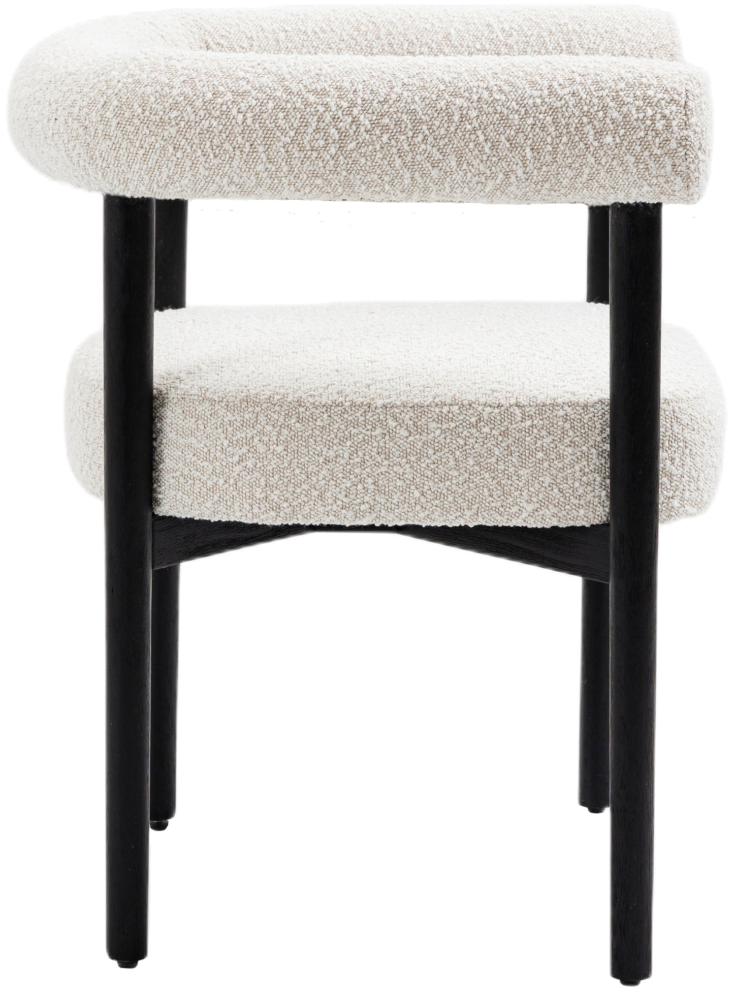 cozy cream boucle fabric dining chair c