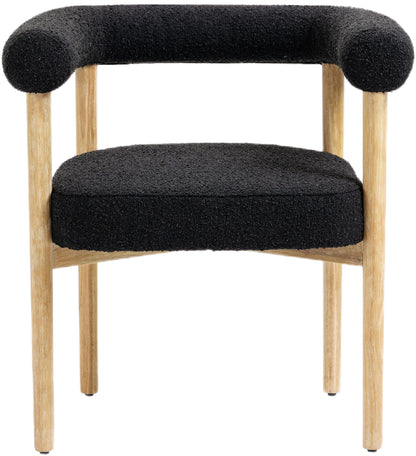 Cozy Black Boucle Fabric Dining Chair C