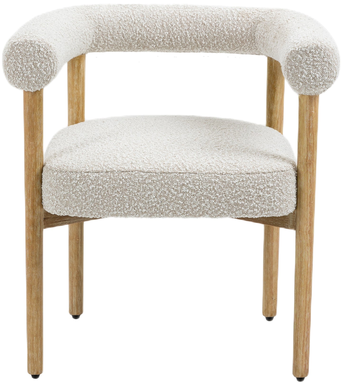 cozy cream boucle fabric dining chair c