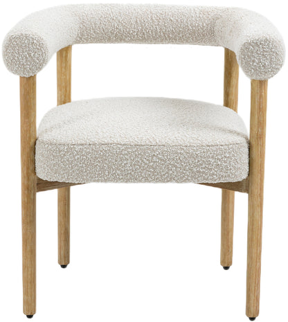 Cozy Cream Boucle Fabric Dining Chair C