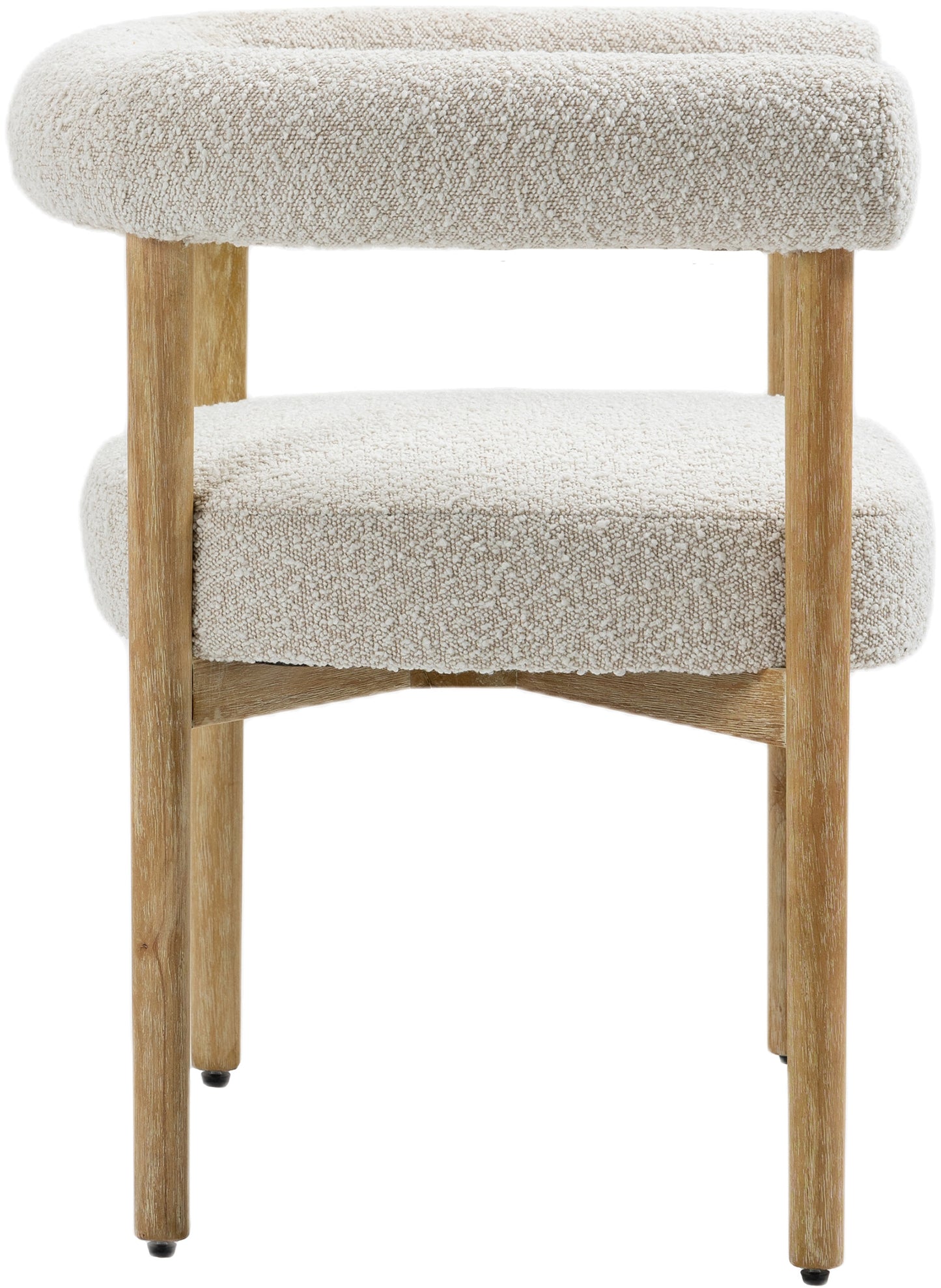 cozy cream boucle fabric dining chair c