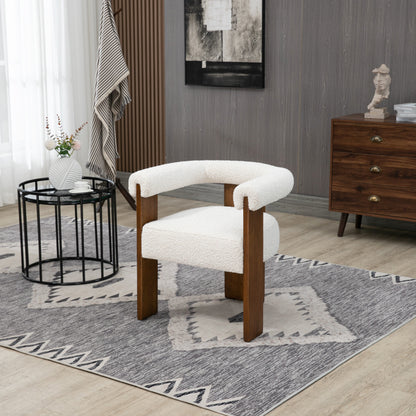 Naomi Cream Boucle Fabric Dining Chair C