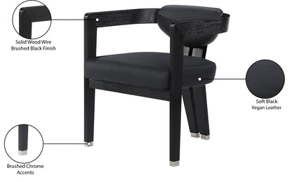 Tavolo Black Vegan Leather Dining Chair