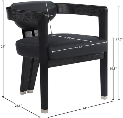 Tavolo Black Vegan Leather Dining Chair