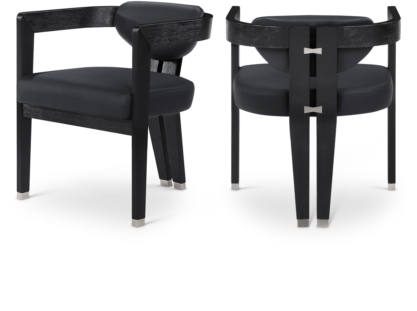 tavolo black vegan leather dining chair