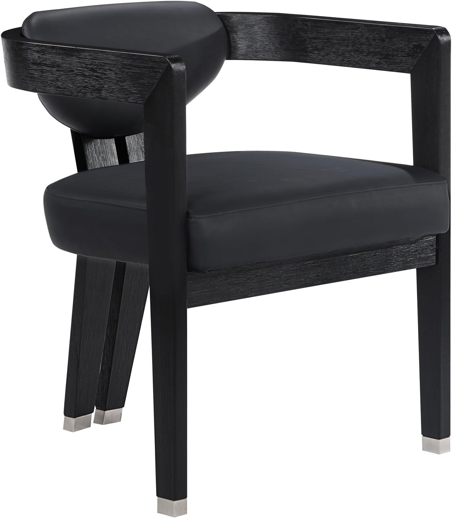 tavolo black vegan leather dining chair