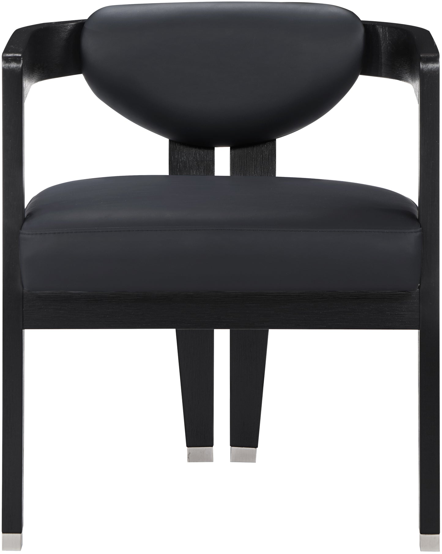 vivacious black faux leather dining chair c