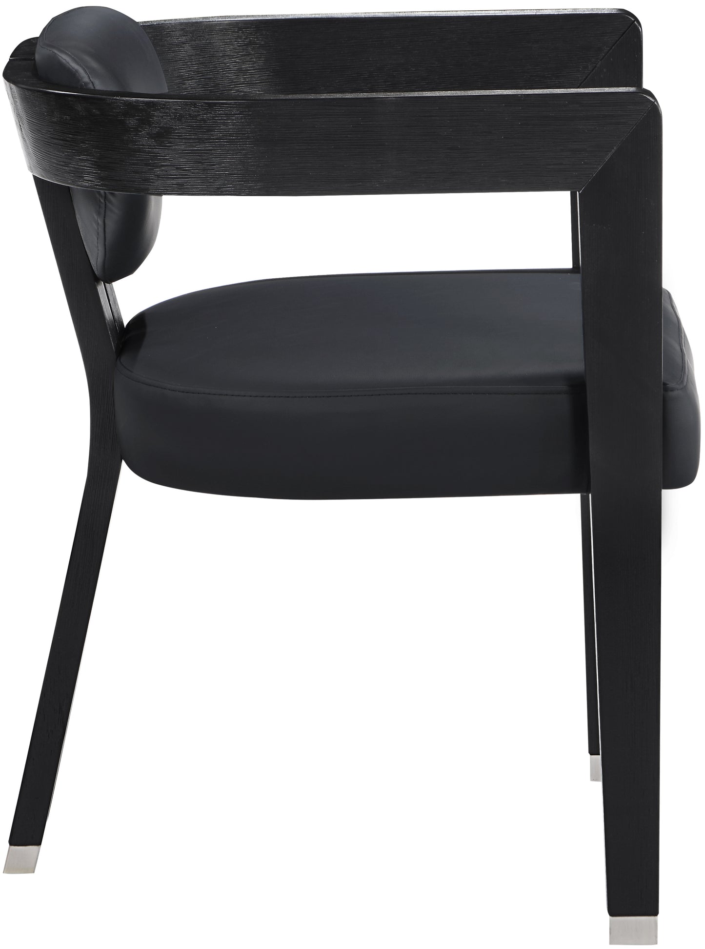 vivacious black faux leather dining chair c