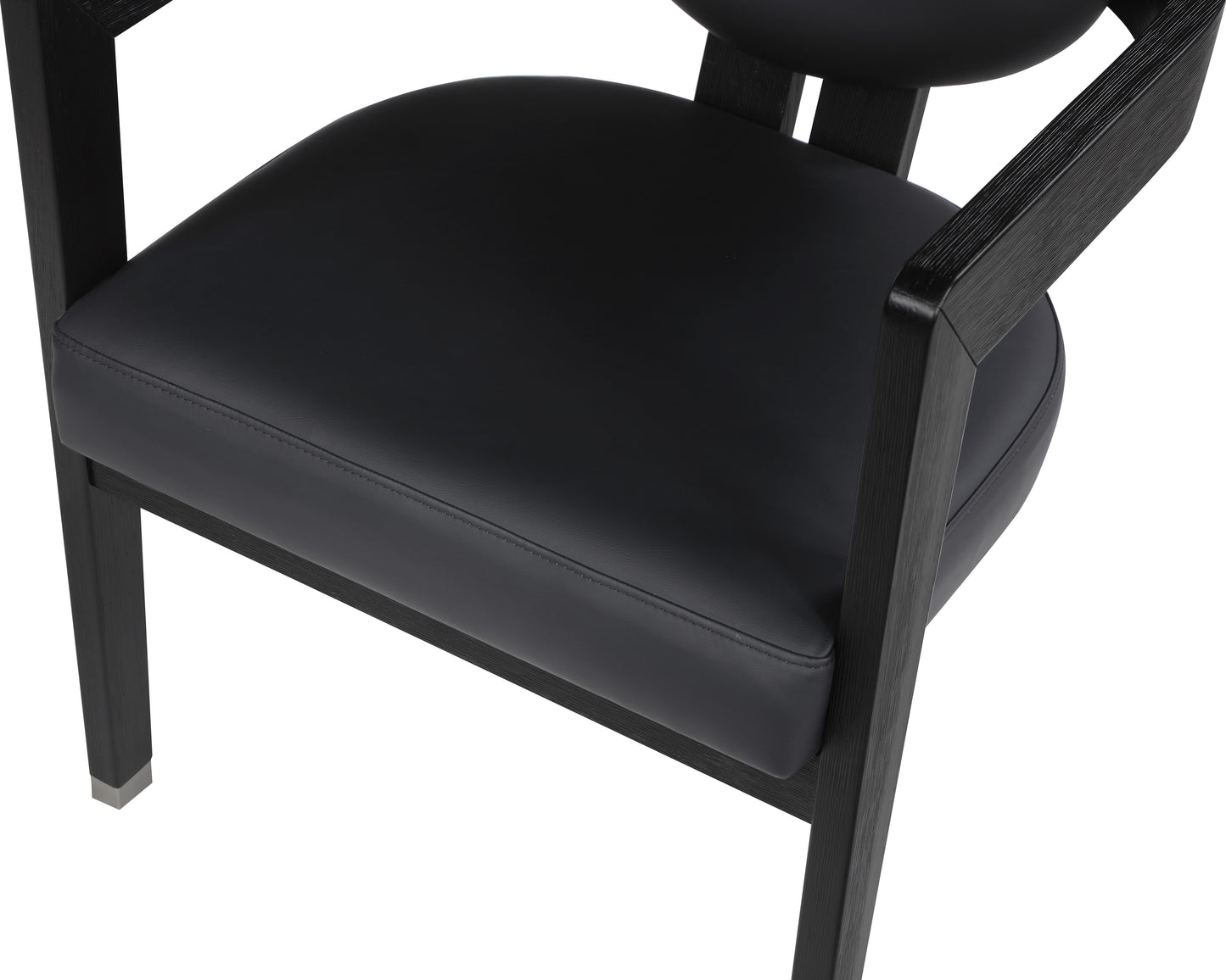 vivacious black faux leather dining chair c