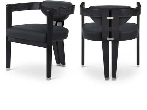 Arden Black Vegan Leather Upholstered Dining Chair, 1 Piece