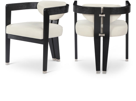 Arden Cream Vegan Leather Upholstered Dining Chair, 1 Piece