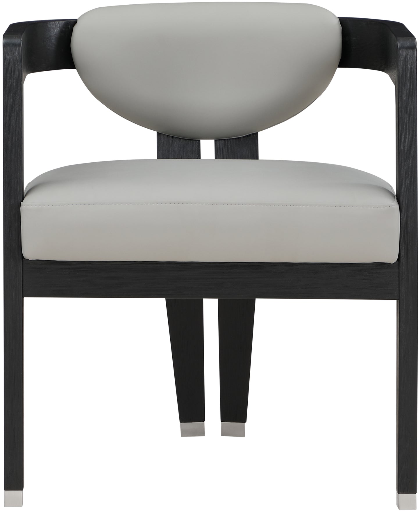 vivacious grey faux leather dining chair c