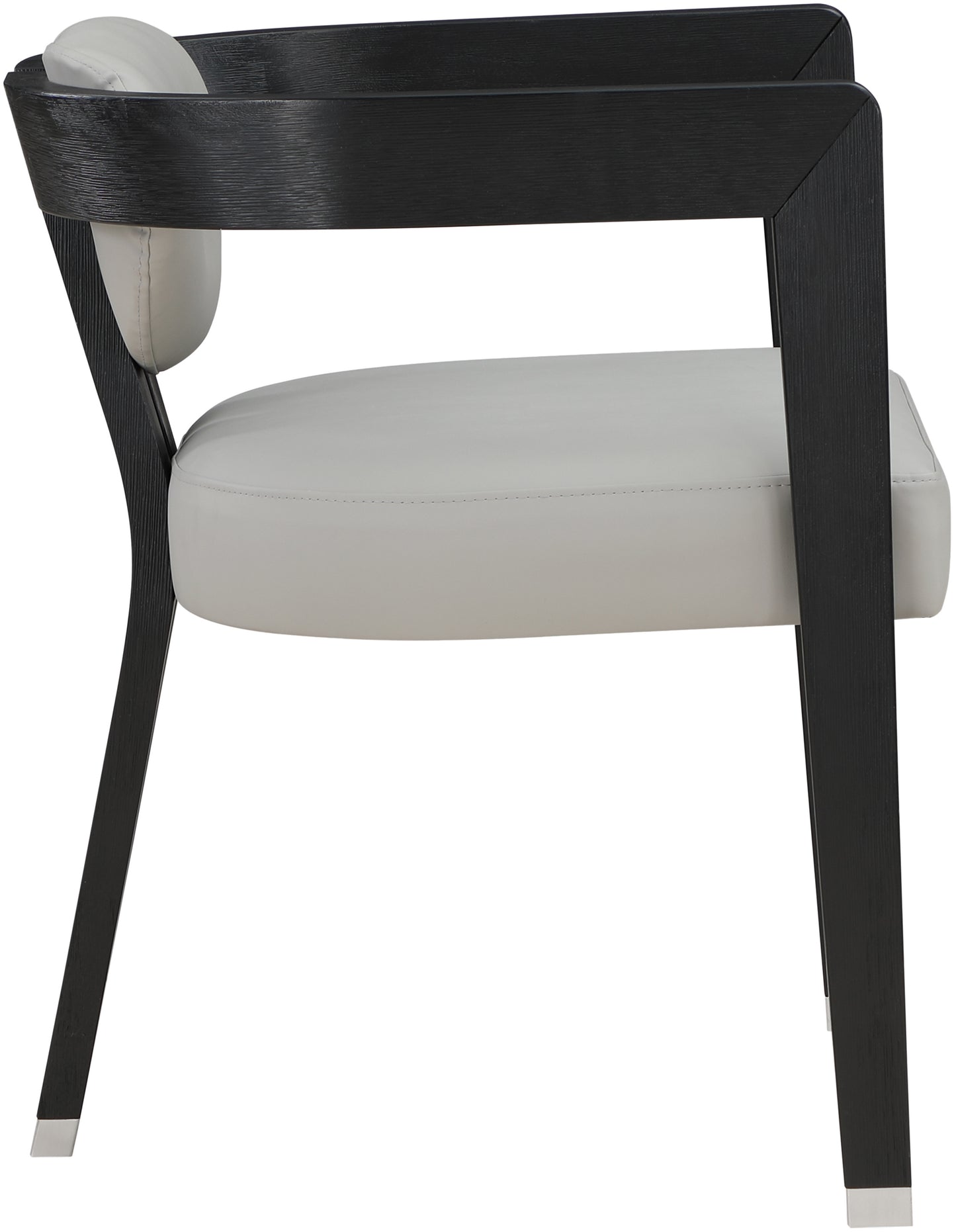 vivacious grey faux leather dining chair c