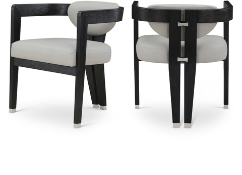 Arden Grey Vegan Leather Upholstered Dining Chair, 1 Piece