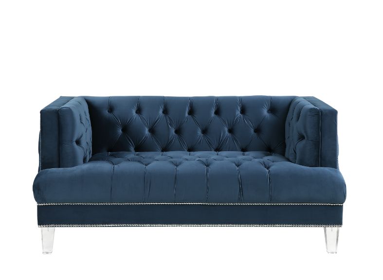 dixie loveseat, blue velvet