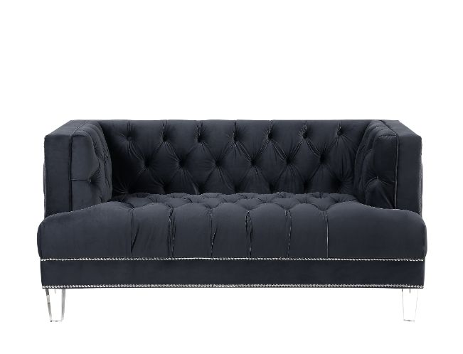 dixie loveseat, charcoal velvet