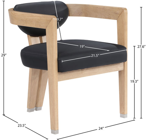 Vivacious Black Faux Leather Dining Chair C