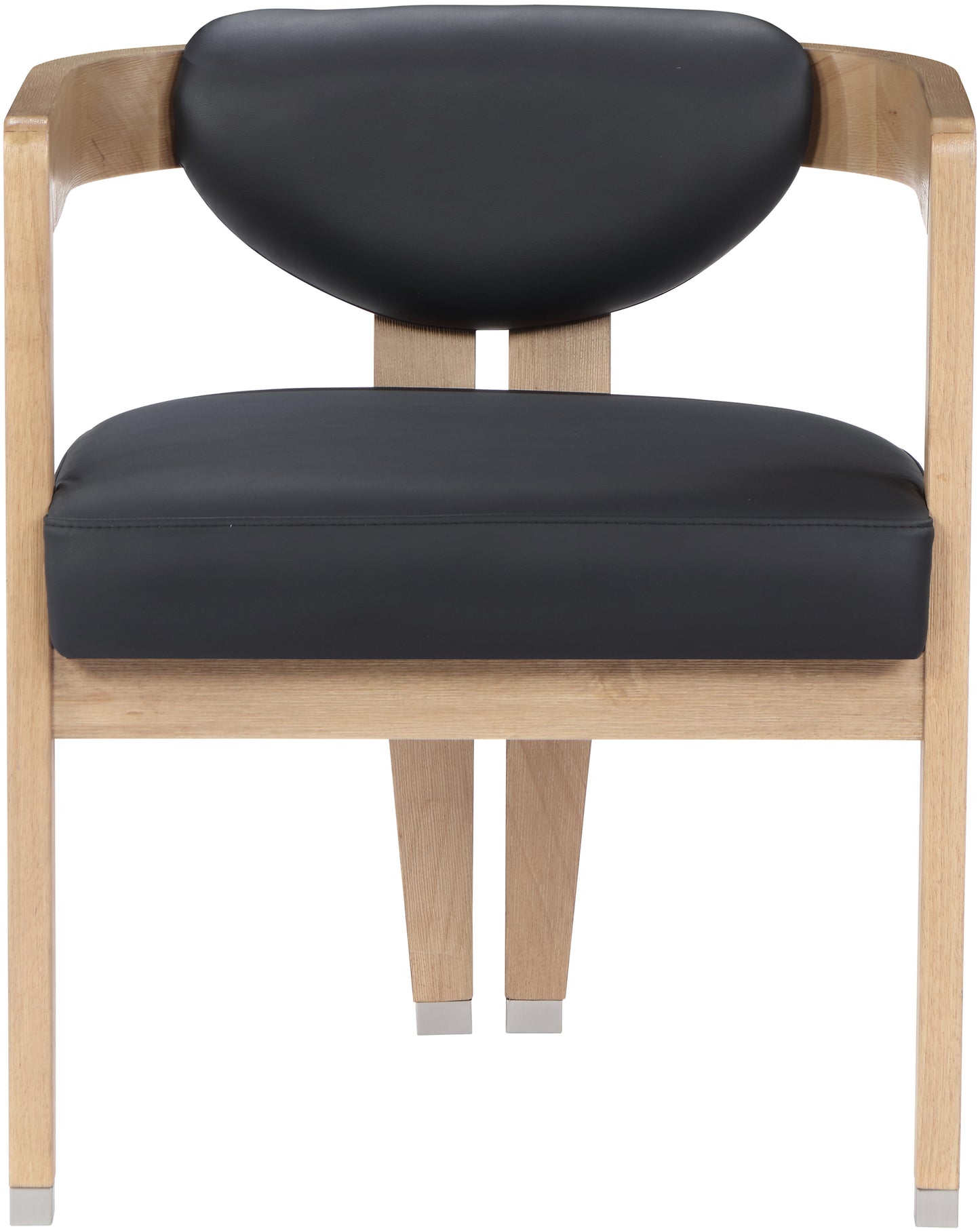 vivacious black faux leather dining chair c