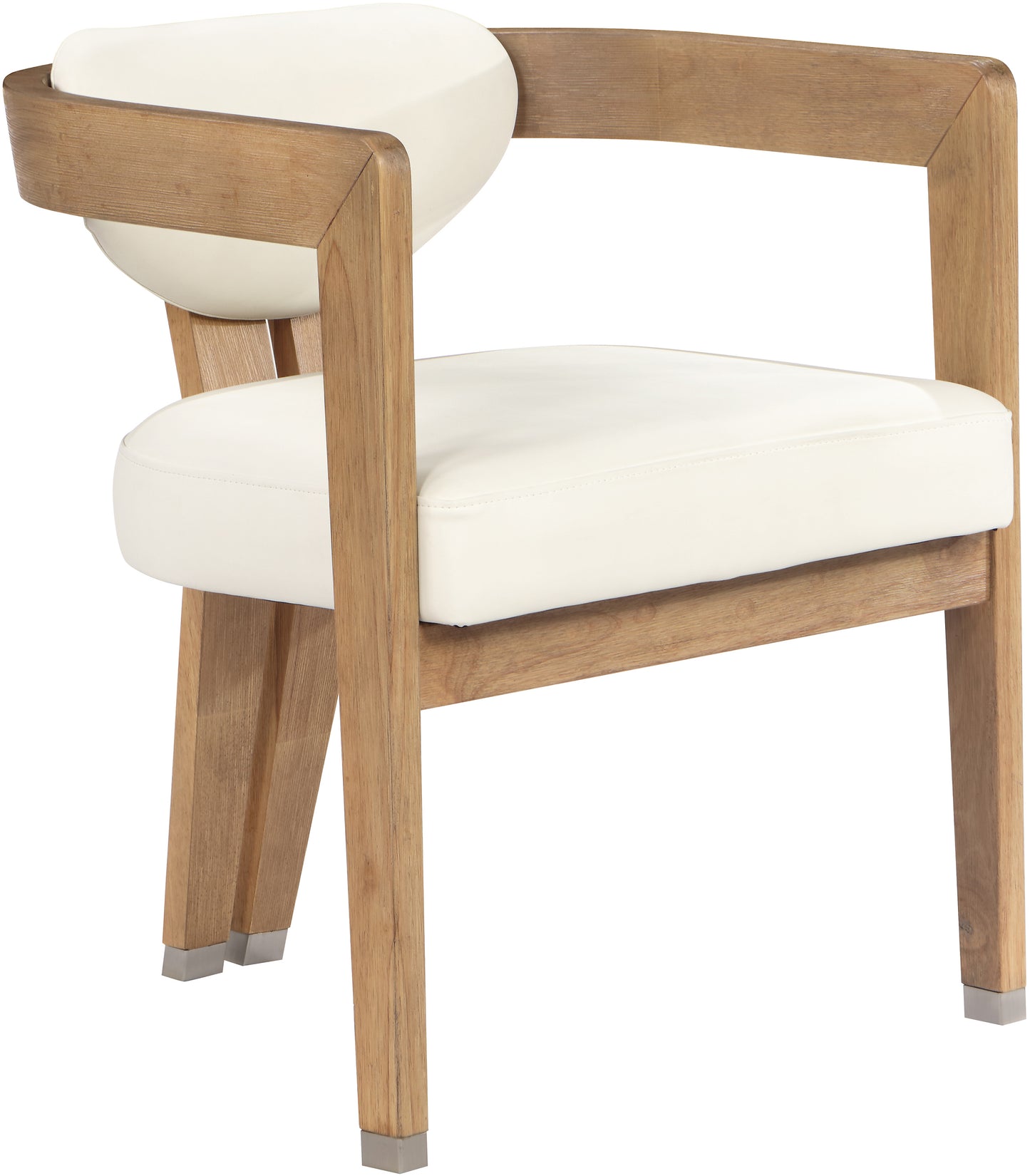 vivacious cream faux leather dining chair c