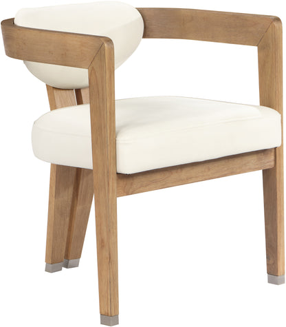 Vivacious Cream Faux Leather Dining Chair C