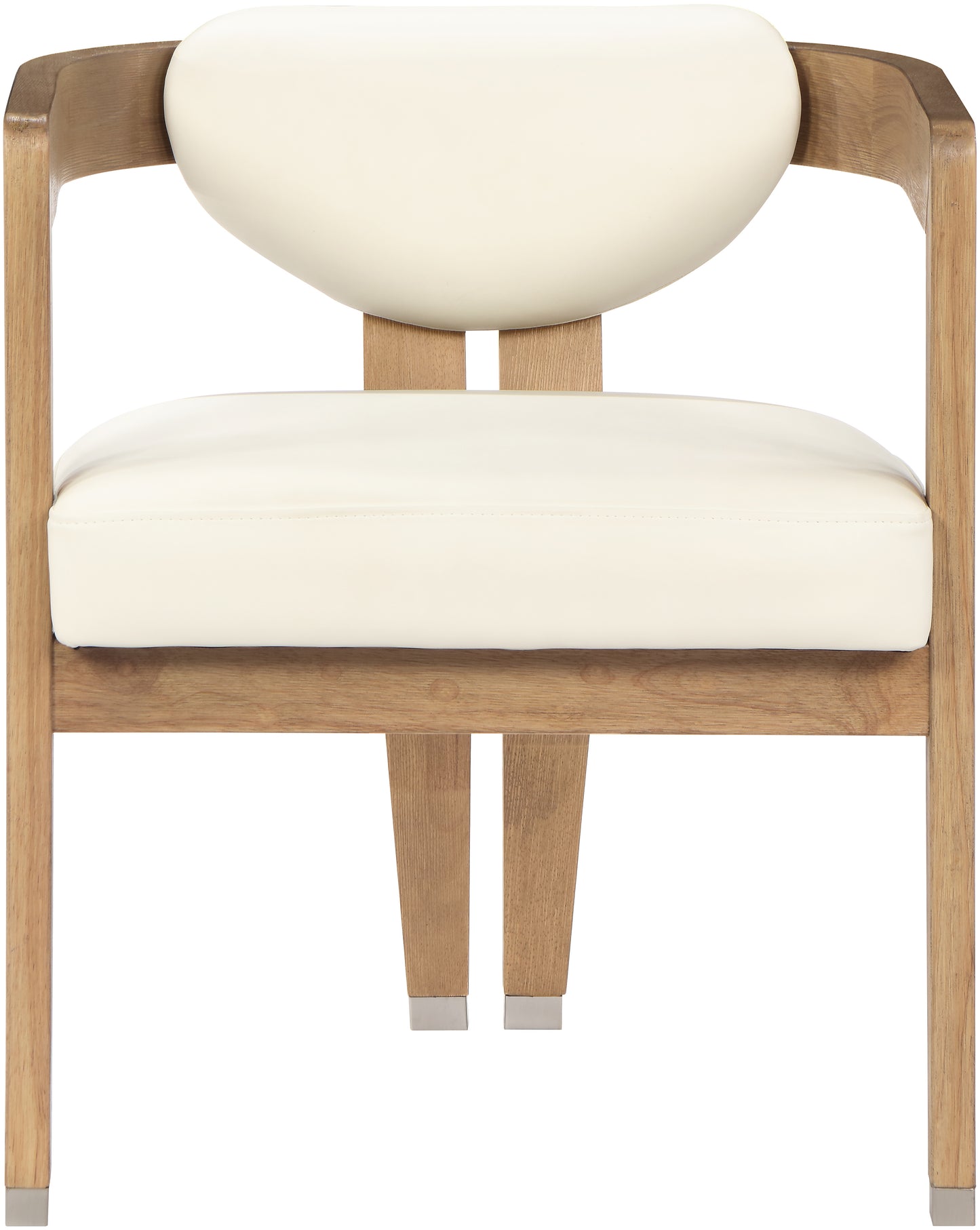 vivacious cream faux leather dining chair c