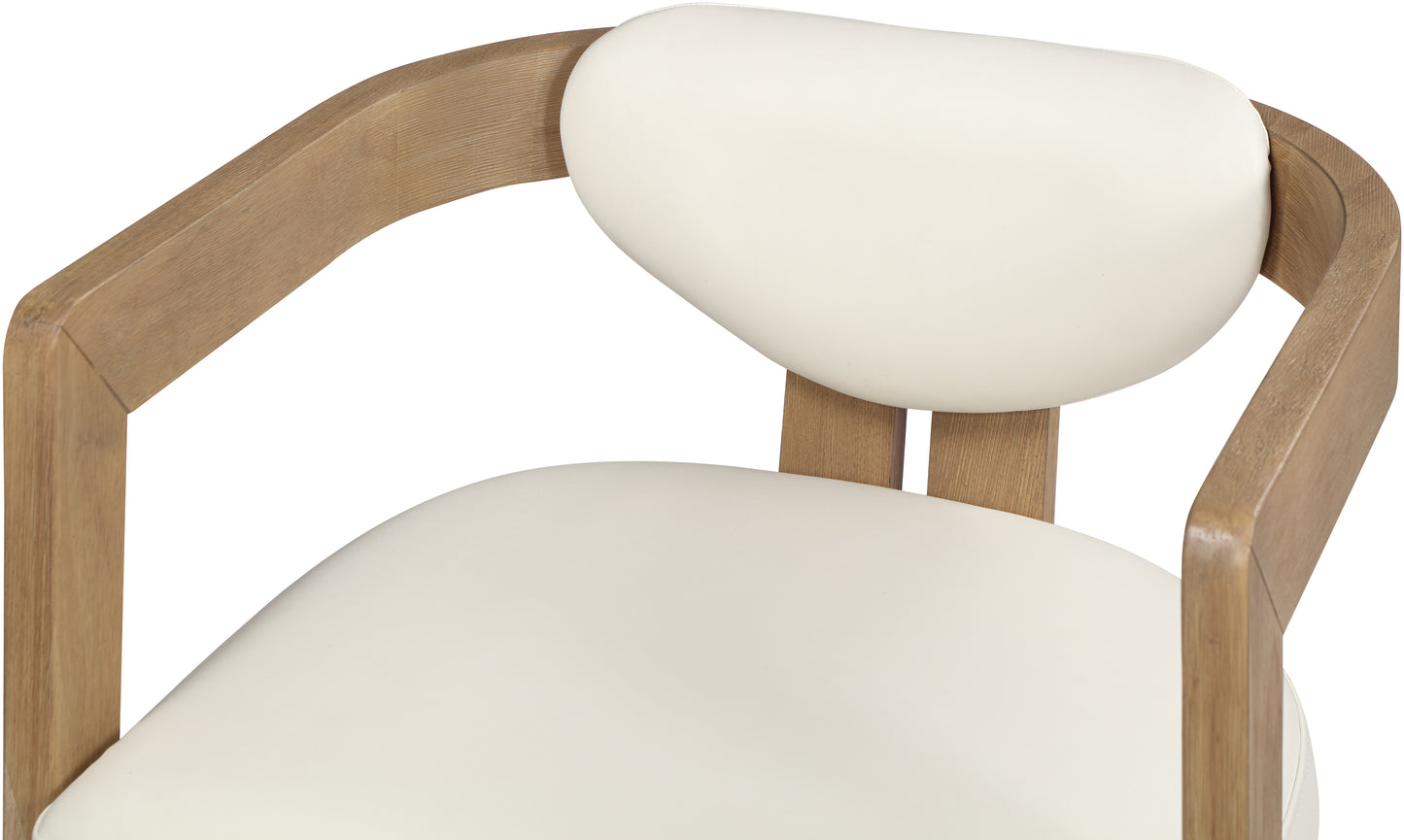 vivacious cream faux leather dining chair c