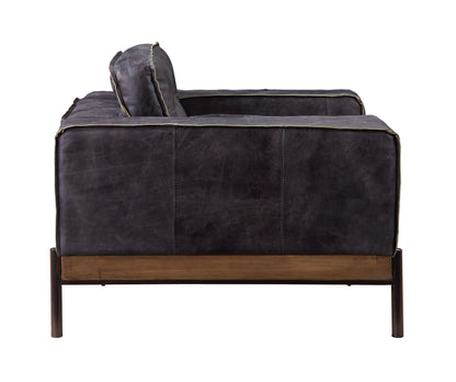 Charla Sofa, Antique Ebony Top Grain Leather