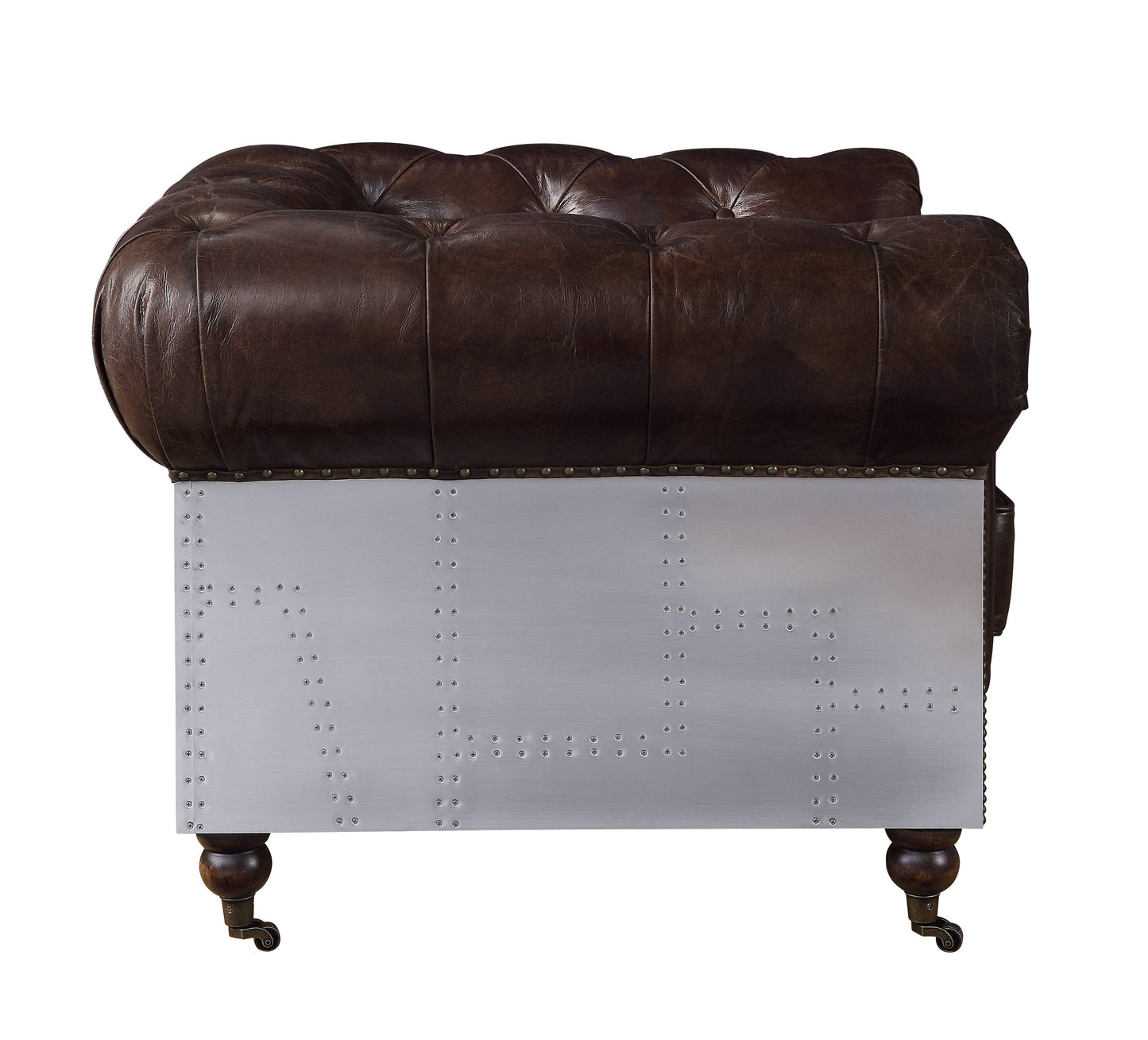 coleen loveseat, vintage brown top grain leather