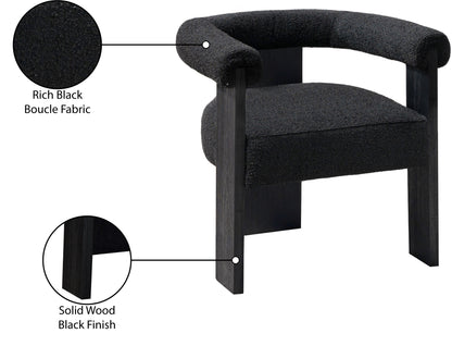 Naomi Black Boucle Fabric Dining Chair C