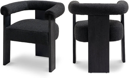 Winston Black Boucle Fabric Dining Chair