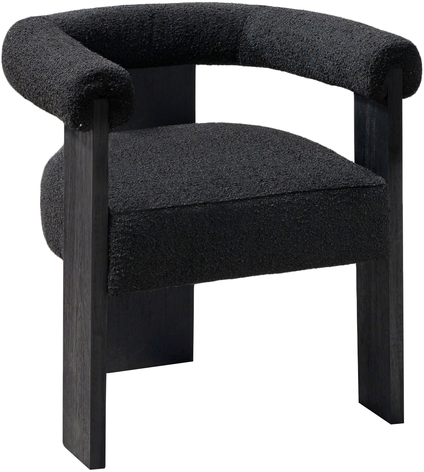 winston black boucle fabric dining chair