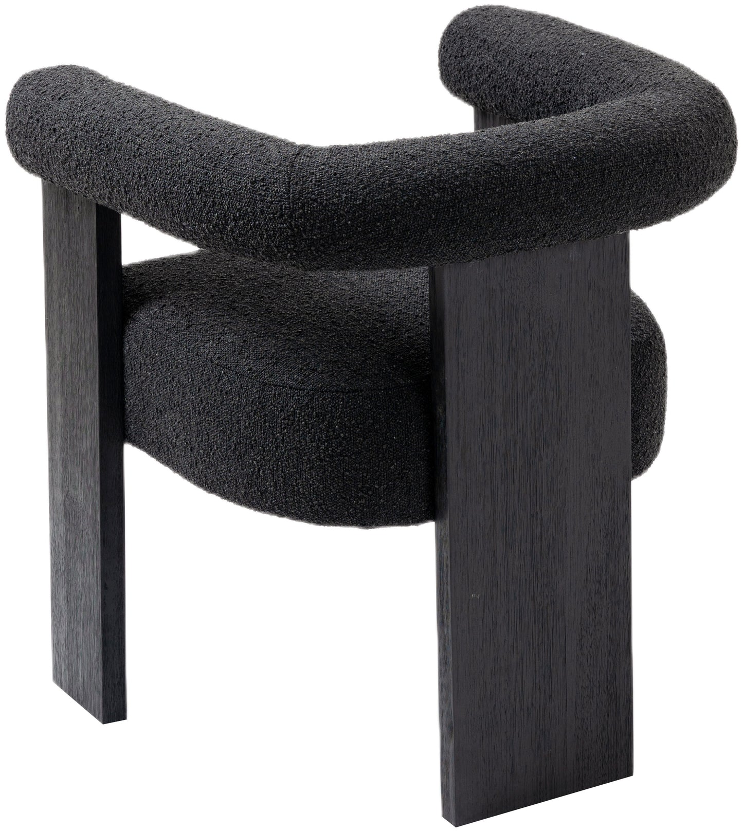 winston black boucle fabric dining chair