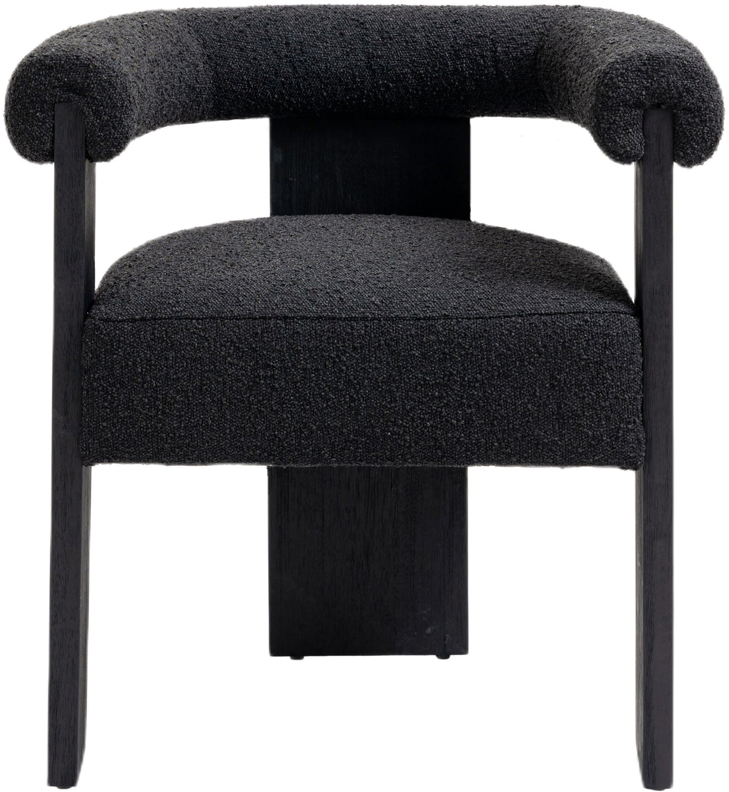 naomi black boucle fabric dining chair c