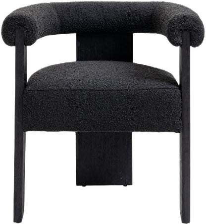 Naomi Black Boucle Fabric Dining Chair C