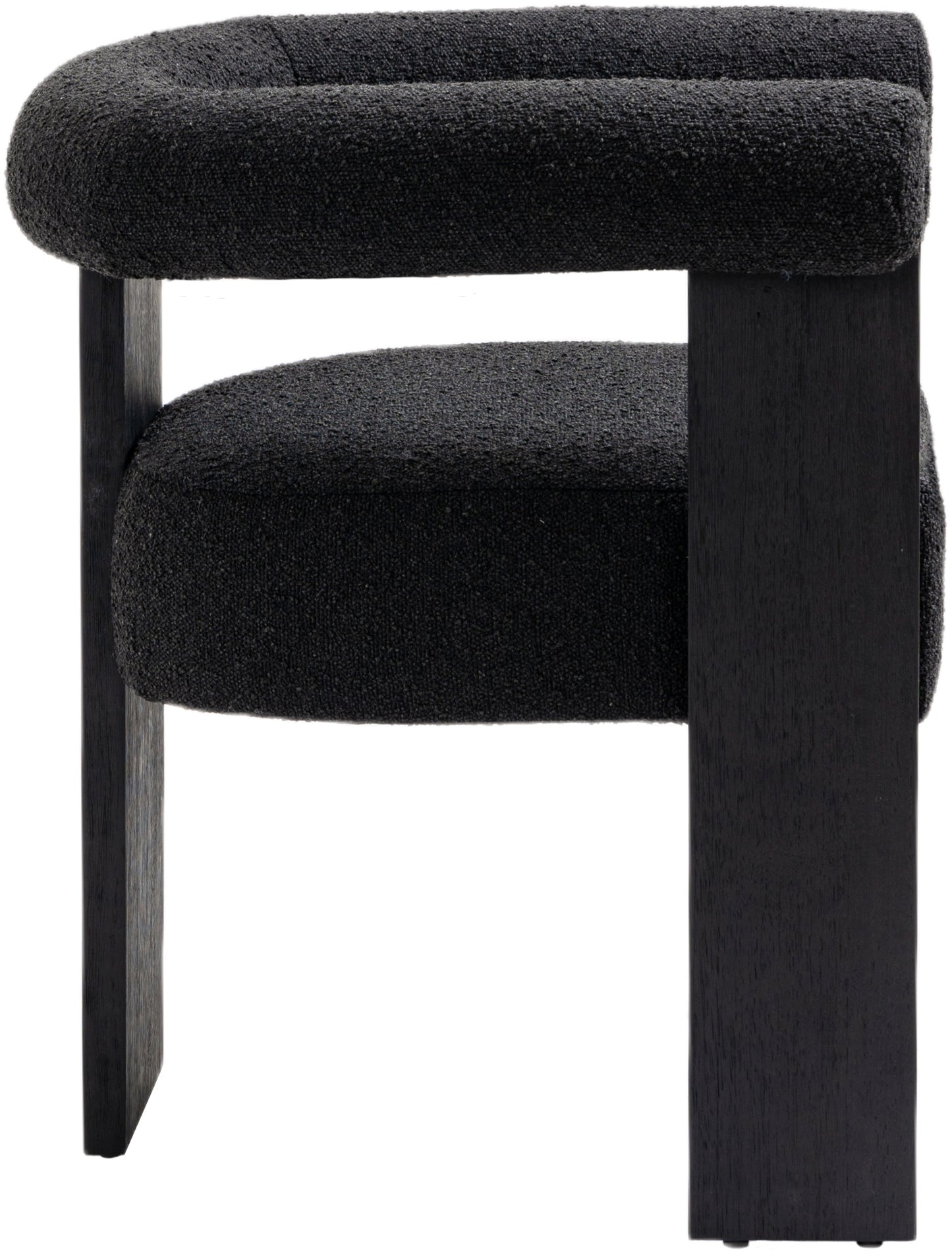 naomi black boucle fabric dining chair c