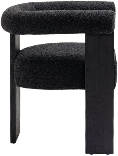 Naomi Black Boucle Fabric Dining Chair C