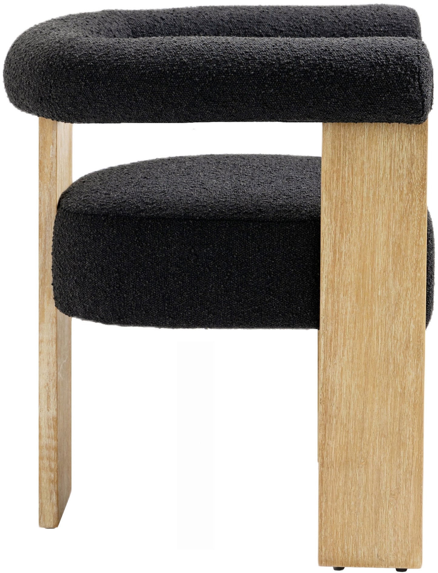 naomi black boucle fabric dining chair c