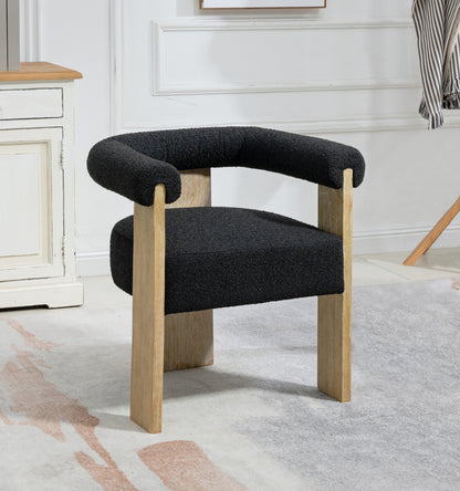 Naomi Black Boucle Fabric Dining Chair C